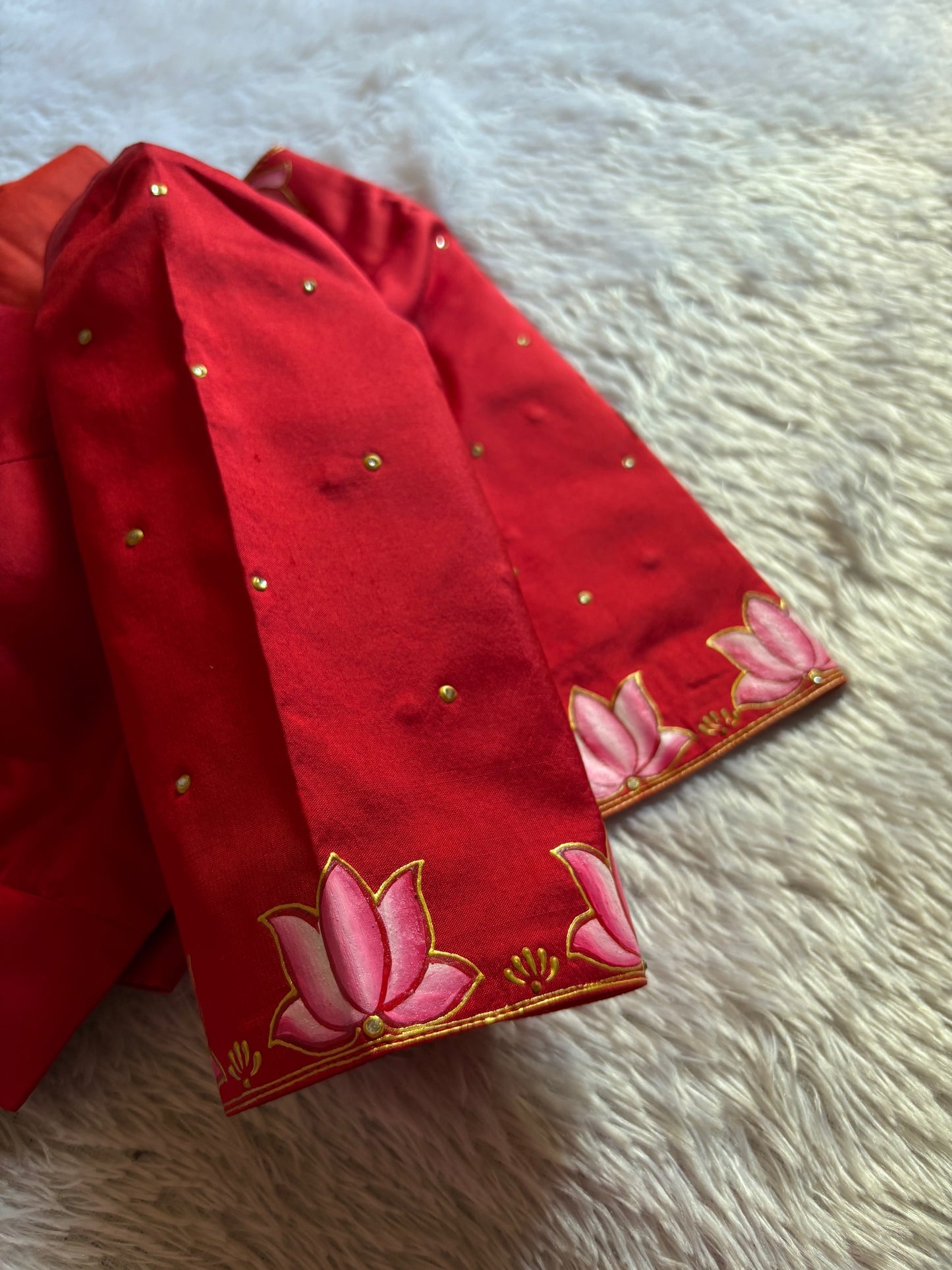 Red Hand Painted Blouse