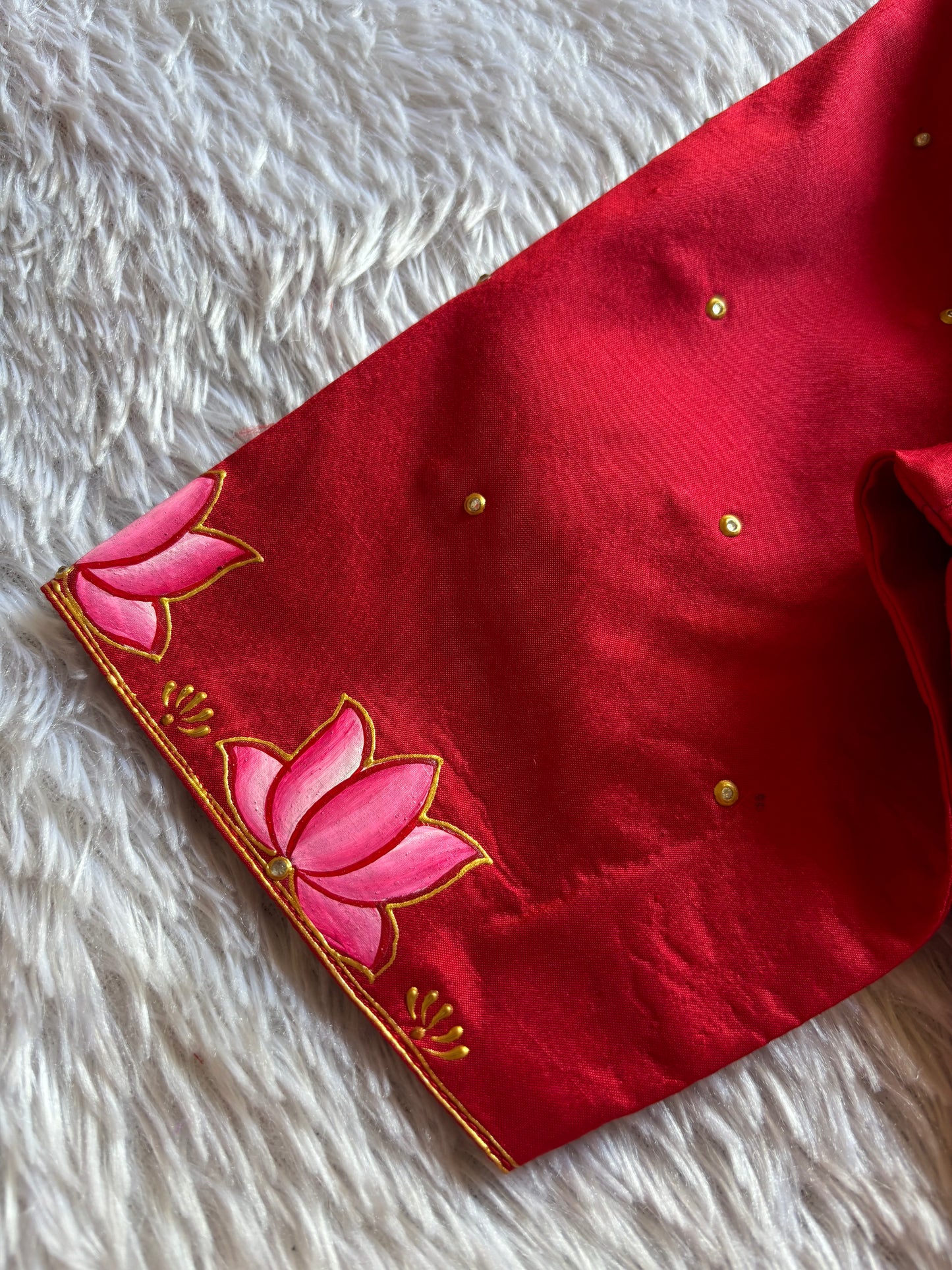 Red Hand Painted Blouse