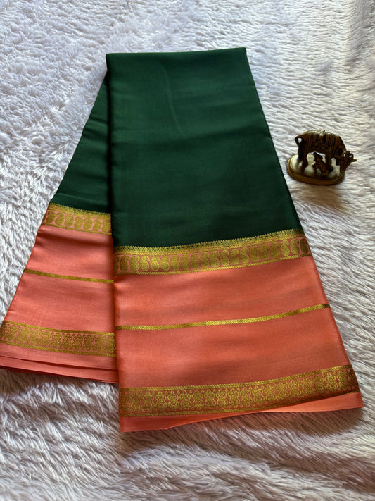 Malini (2D) : Dark green-peach