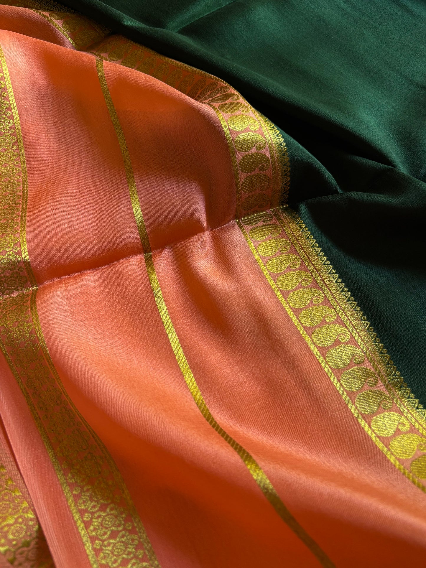 Malini (2D) : Dark green-peach