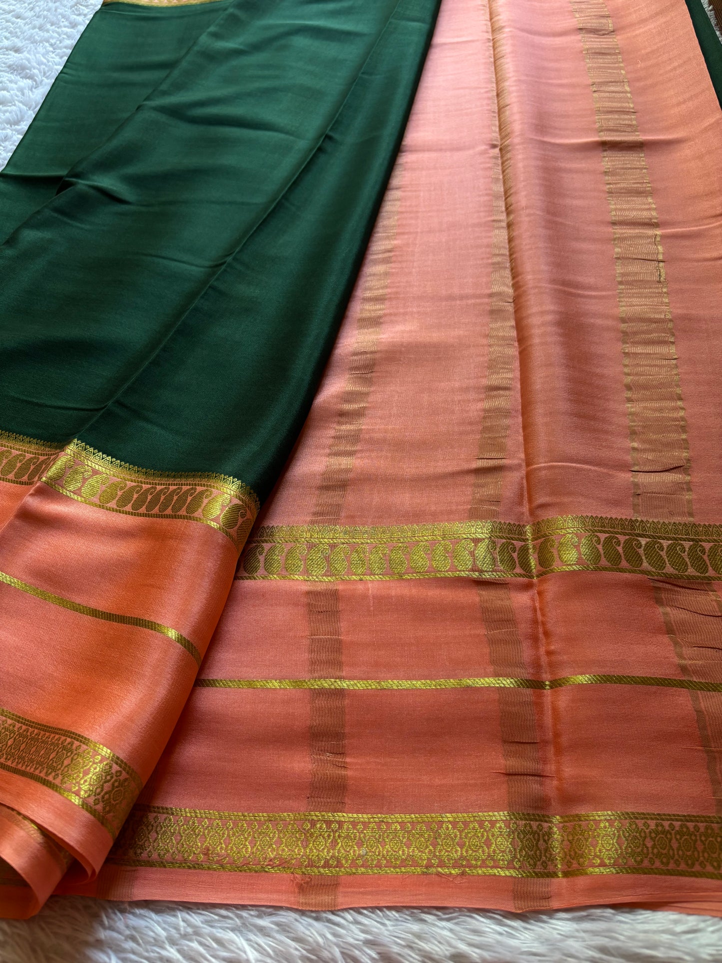 Malini (2D) : Dark green-peach