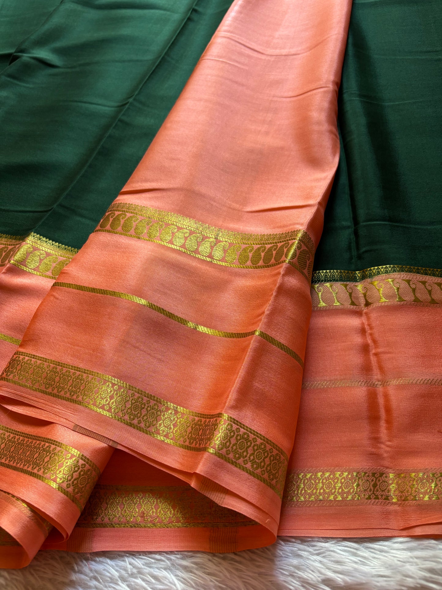 Malini (2D) : Dark green-peach