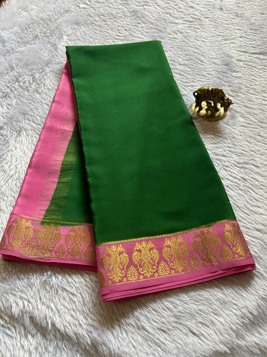Veera (2D) : Bottle green-rose pink