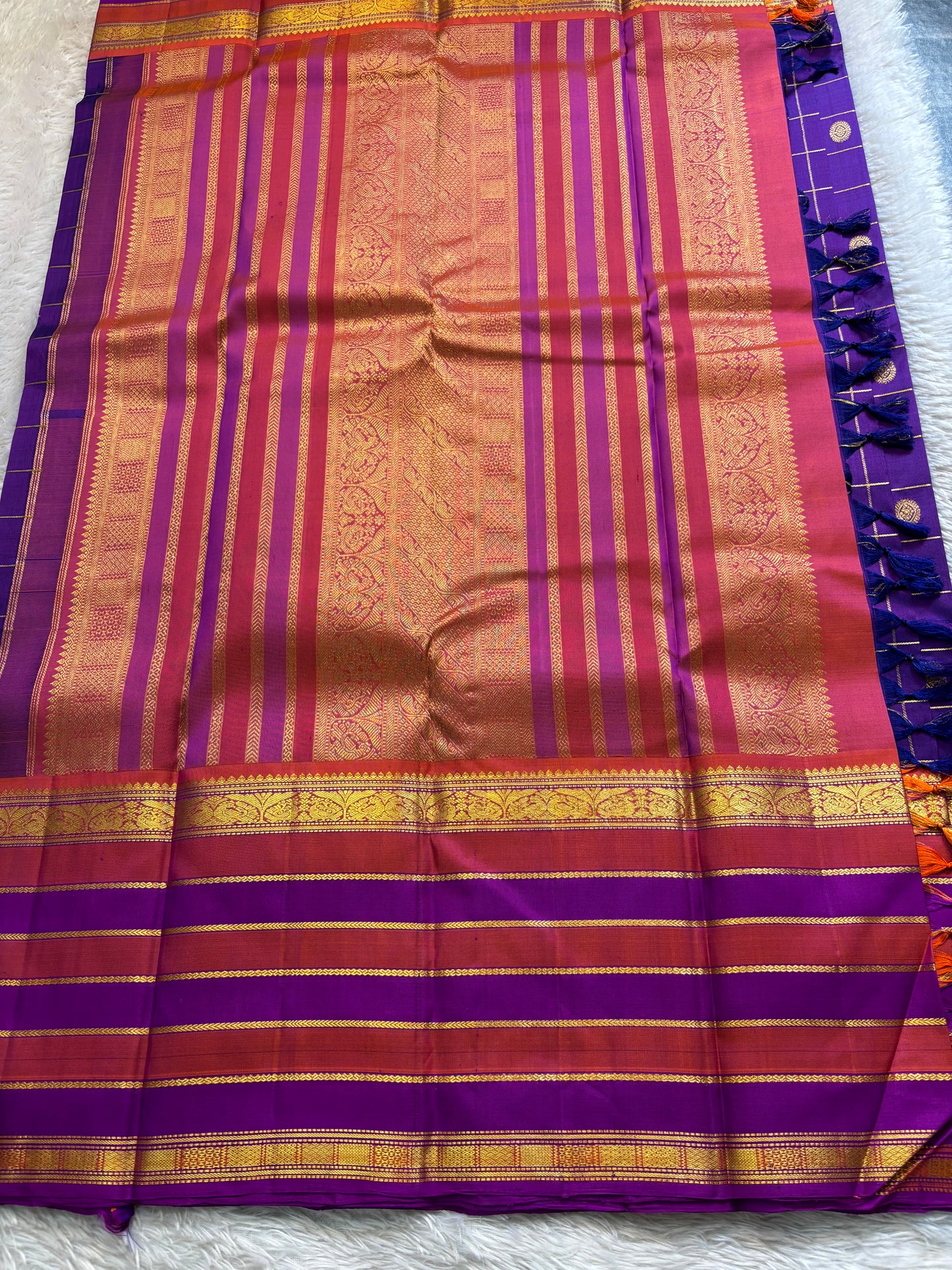 Kankana (3D) : Royal purple-coral rose-magenta