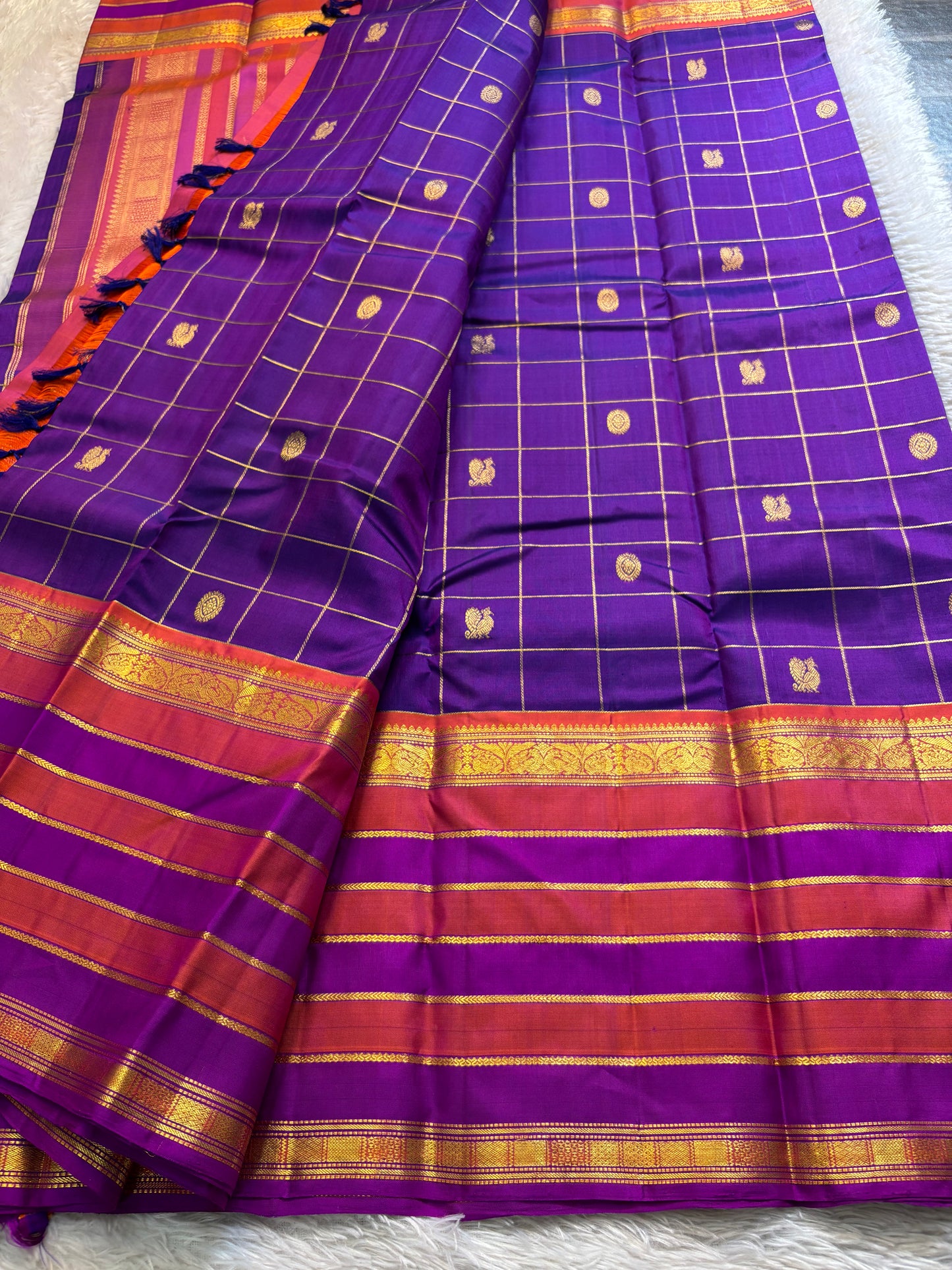 Kankana (3D) : Royal purple-coral rose-magenta