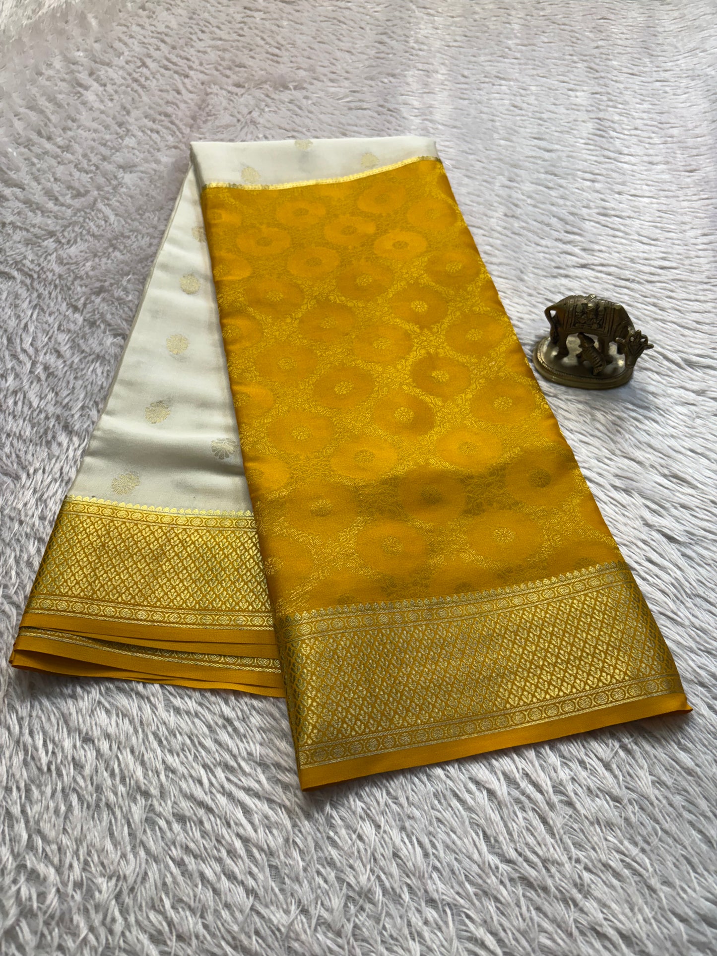 Sparsha (2D) : Off white-golden yellow