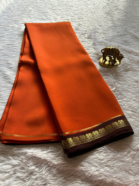 Gowri (2D) : Rust orange-Chocolate brown