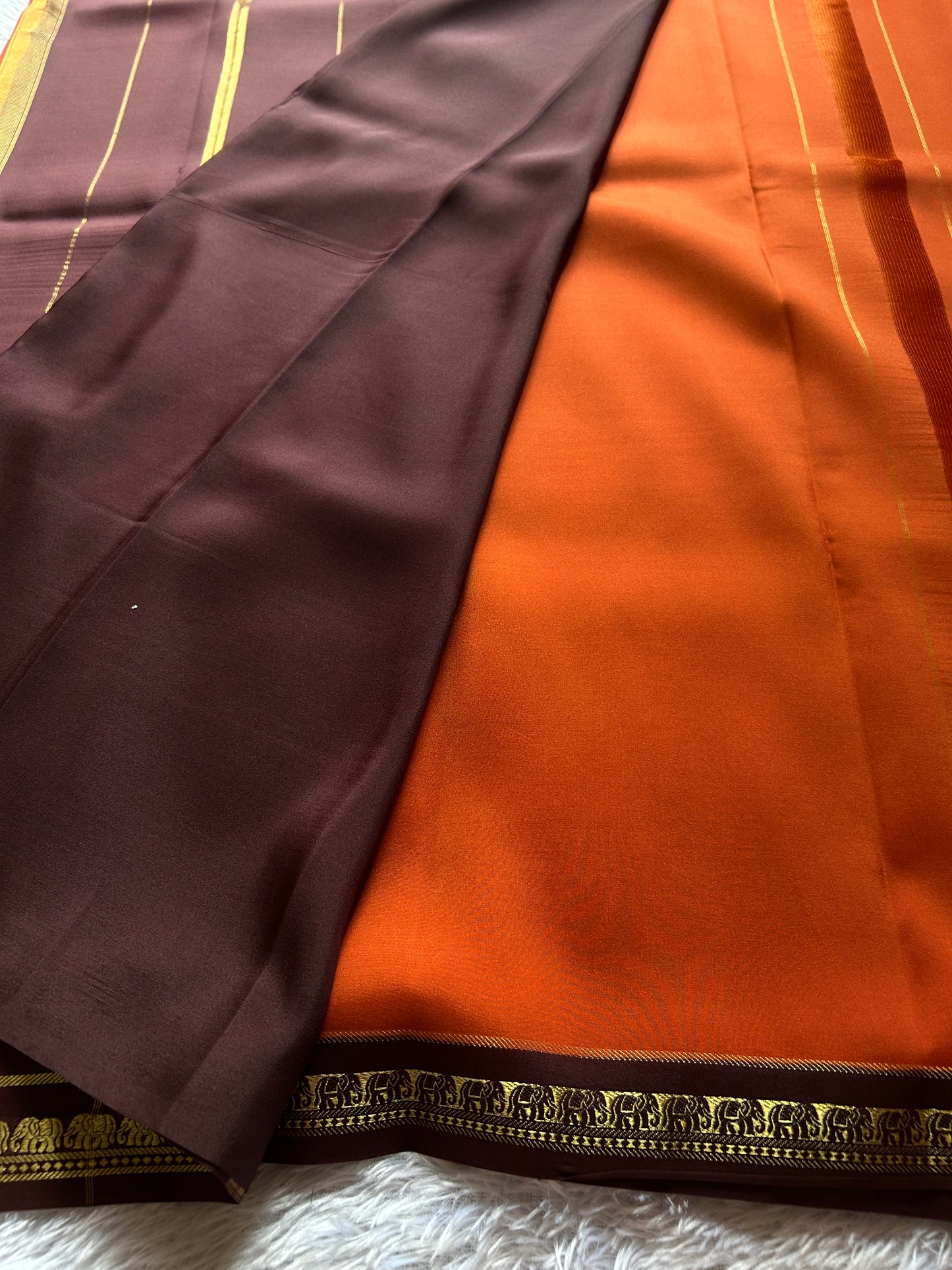 Gowri (2D) : Rust orange-Chocolate brown