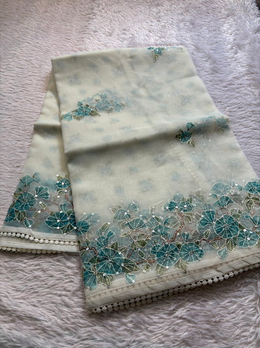 NYD115 (2D) : Off white-teal blue