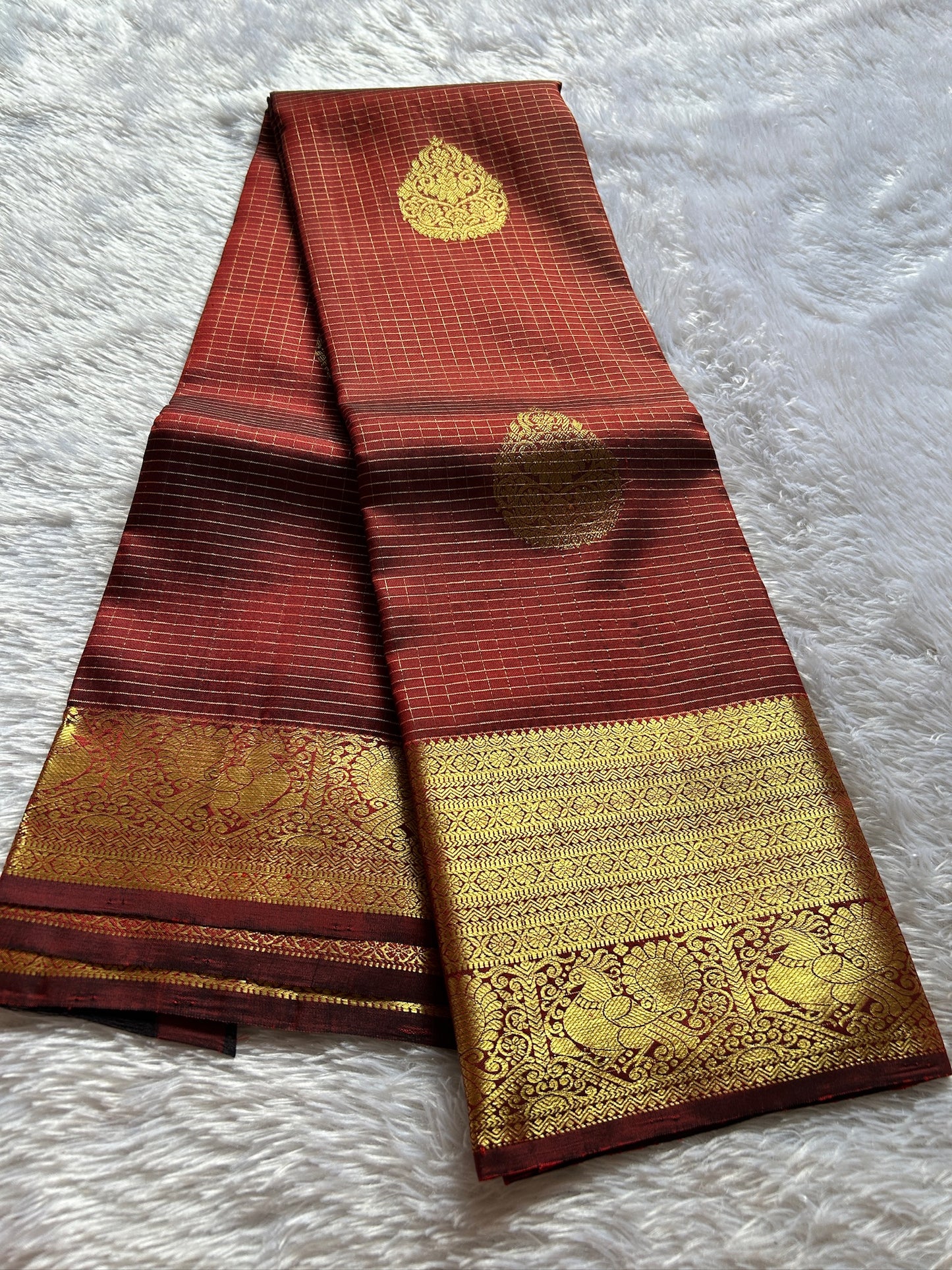 Maroon Kancheepuram silk