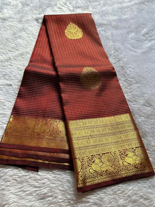 Maroon Kancheepuram silk