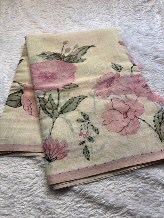 NYD120 (2D) : Off white-pastel pink