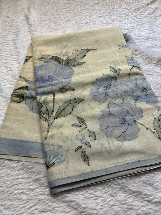 NYD120 (2D) : Off white-pastel dark blue