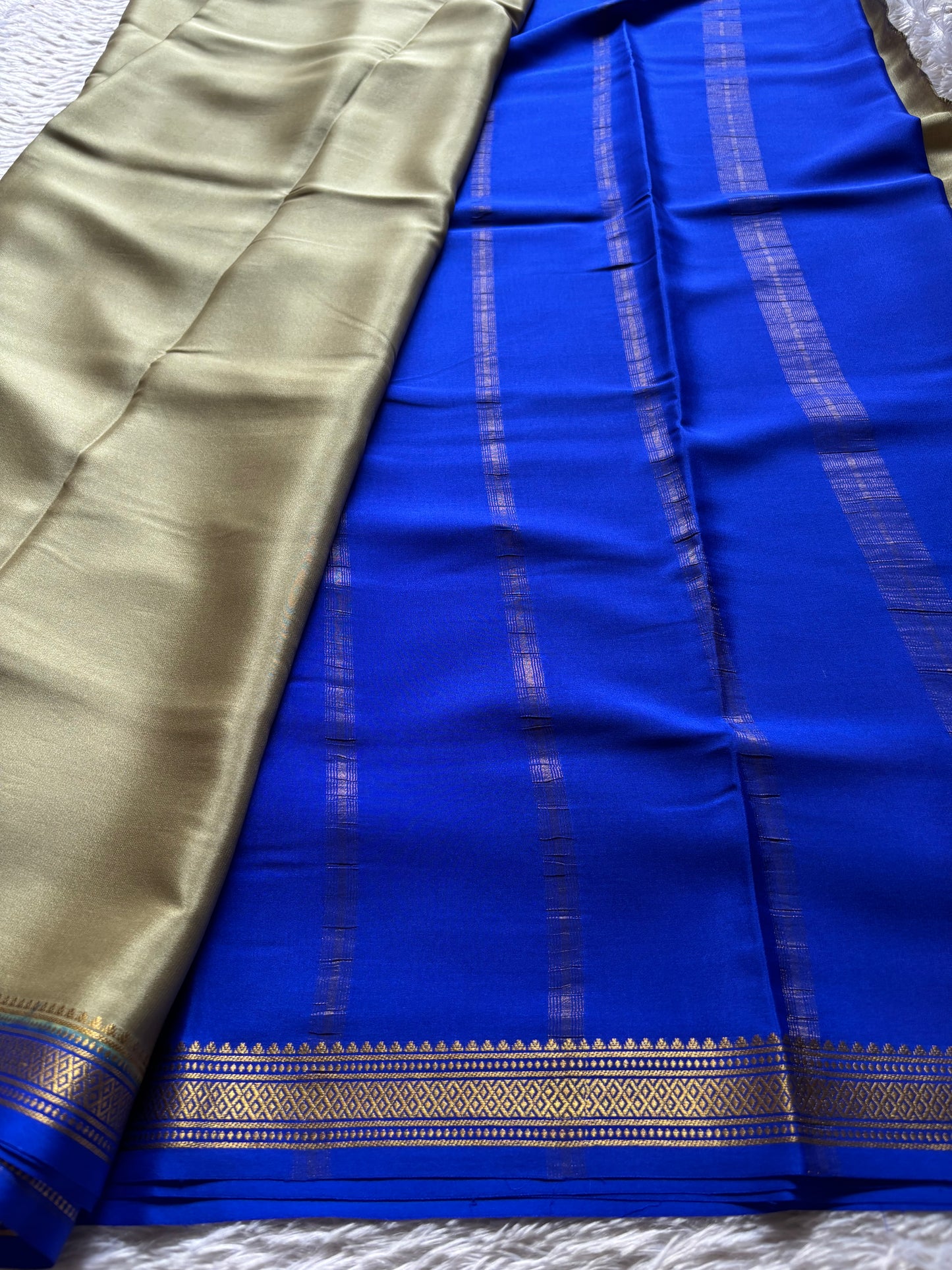 Preetha (2D) : Khaki green-royal blue
