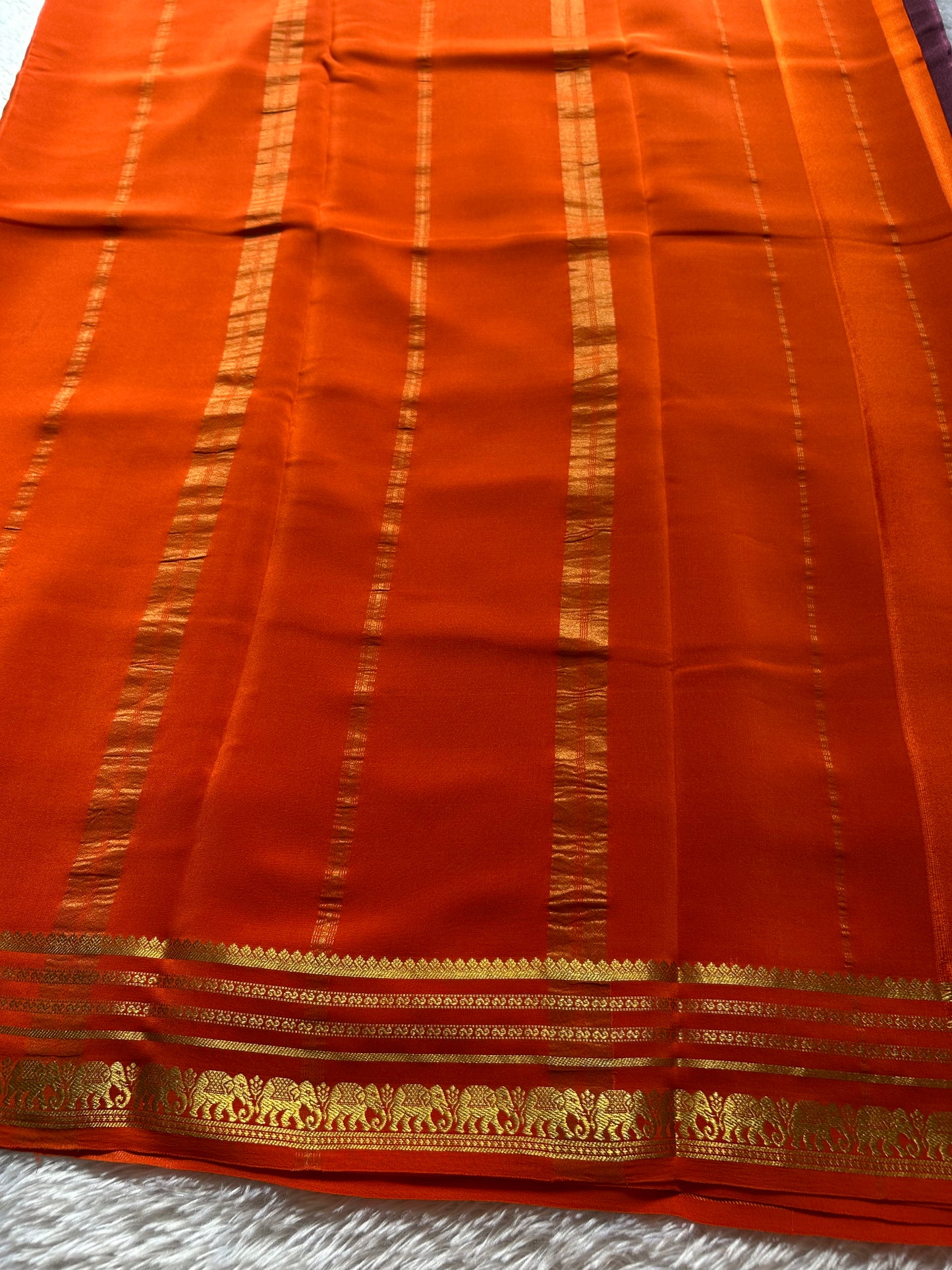 Eshwari (2D) : Chocolate brown-orange