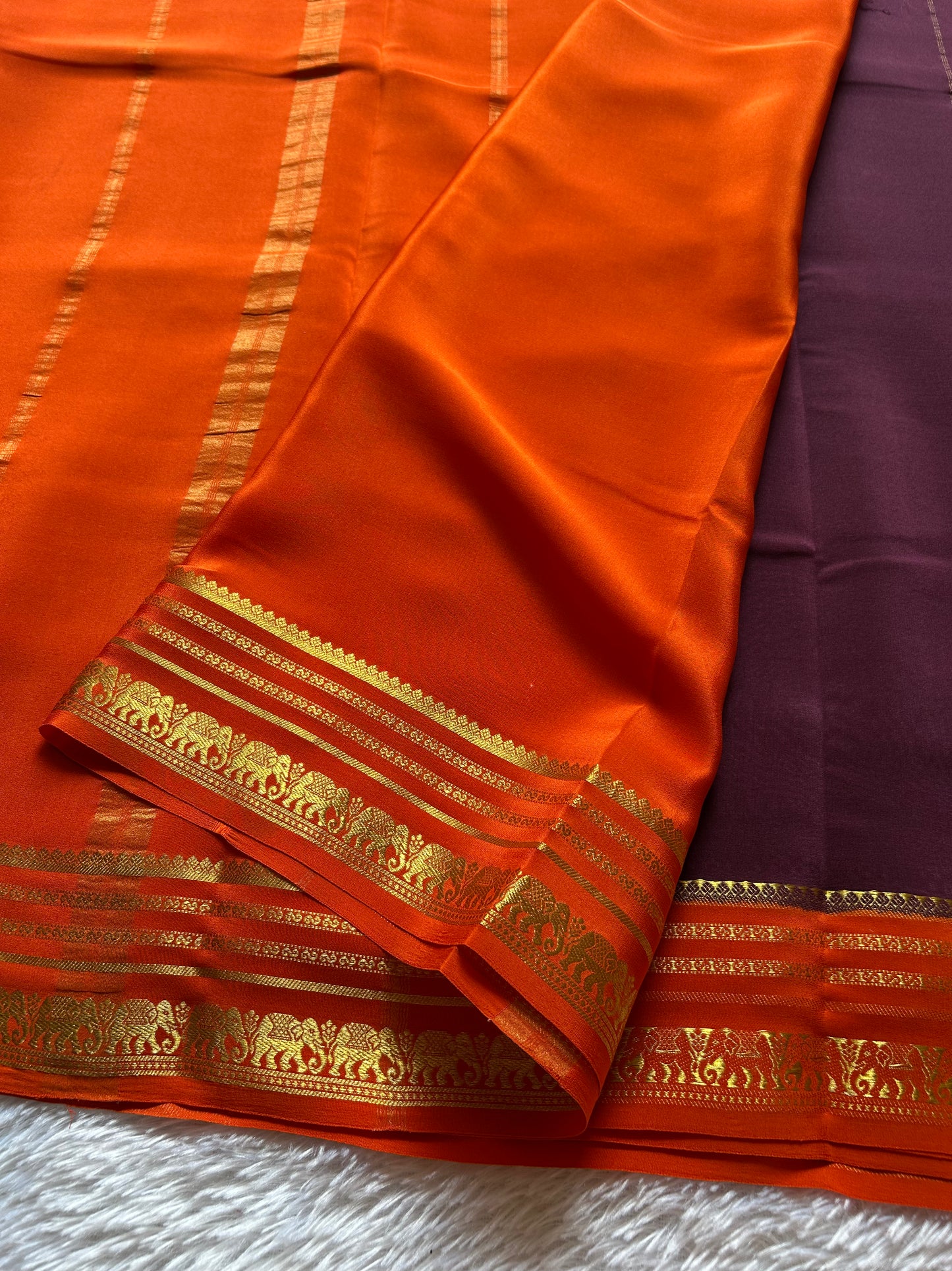 Eshwari (2D) : Chocolate brown-orange