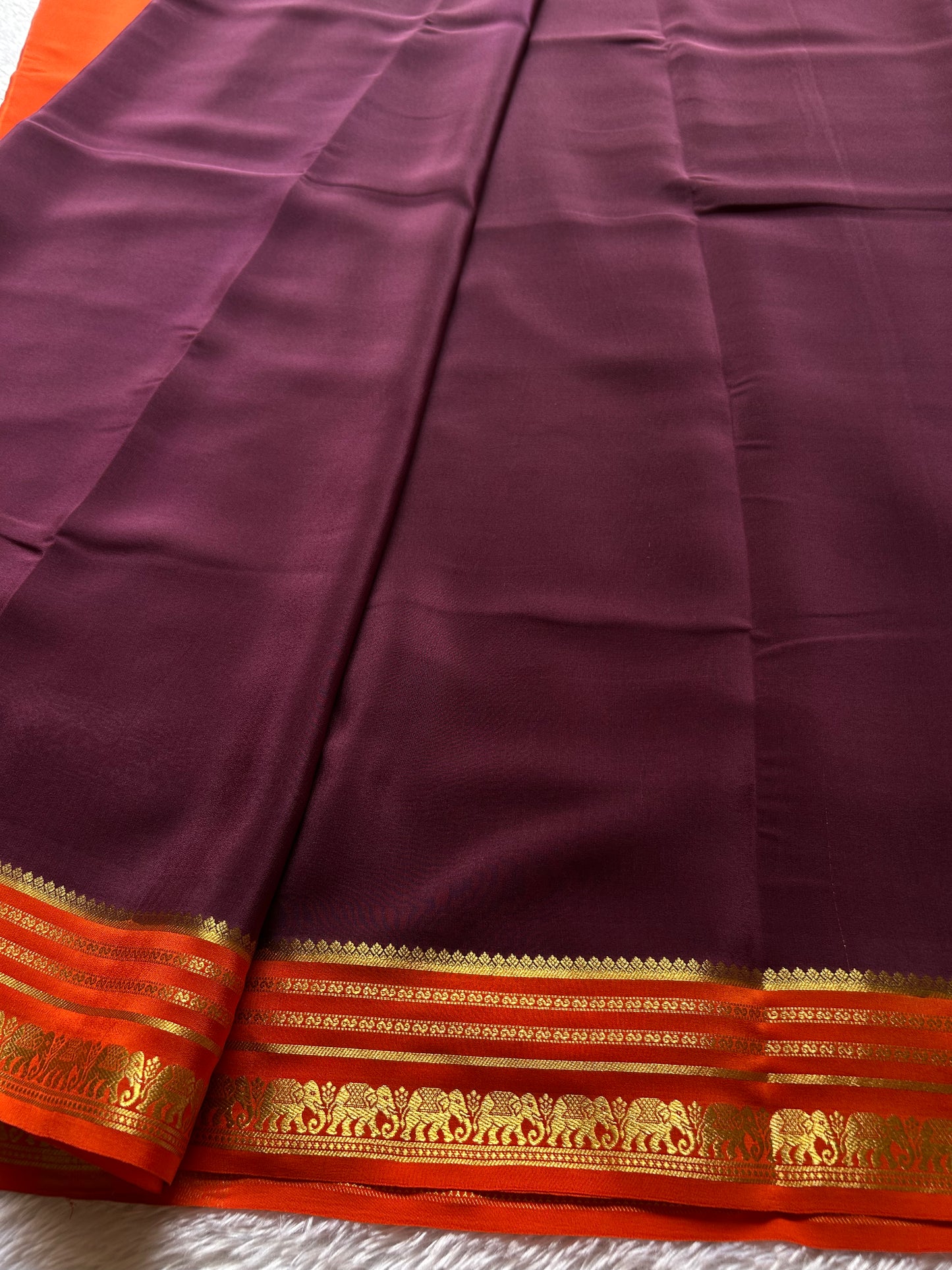 Eshwari (2D) : Chocolate brown-orange