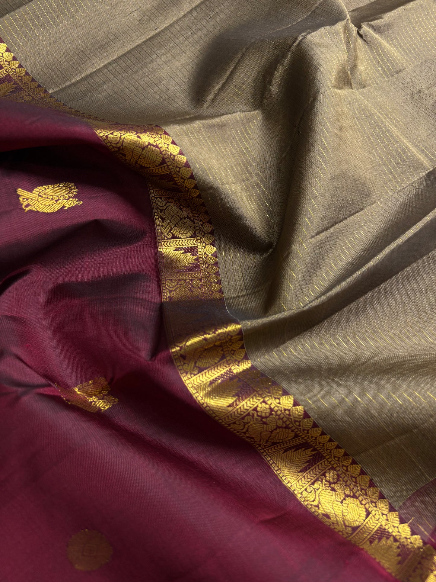 Kankana (3D) : Bottle green-gold beige-maroon
