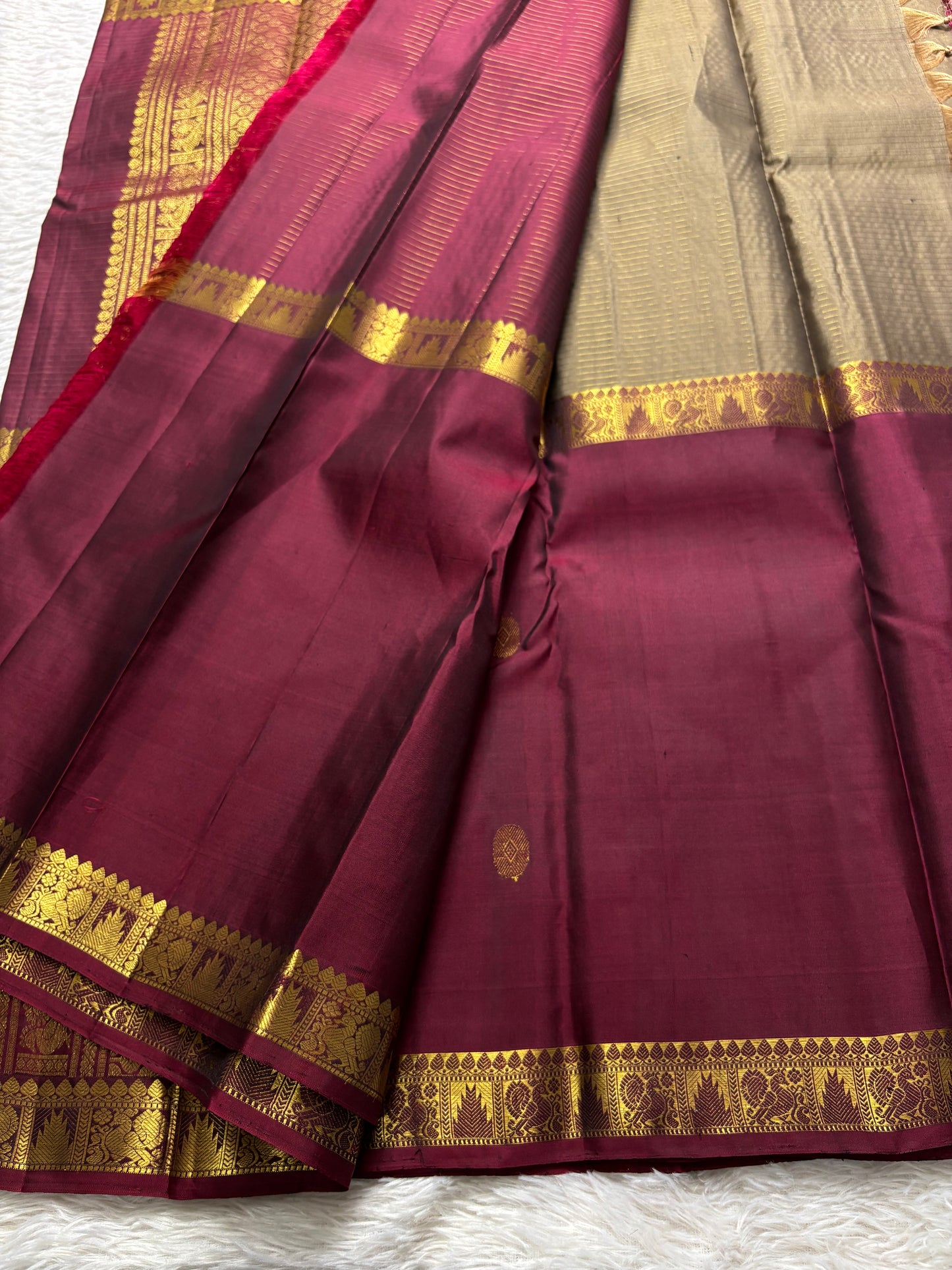 Kankana (3D) : Bottle green-gold beige-maroon