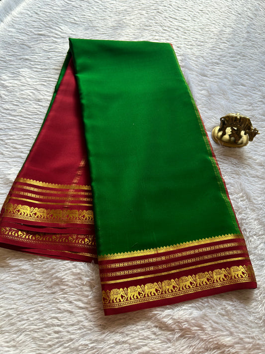 Eshwari (2D) : Bottle green-maroon