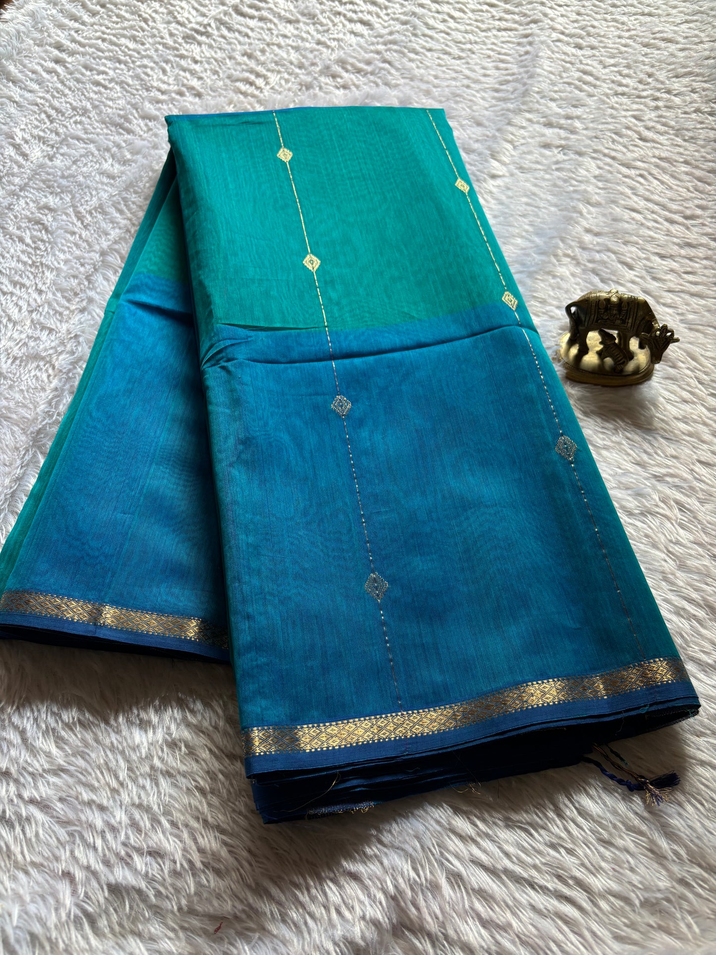 Chandini : Solid Blue green