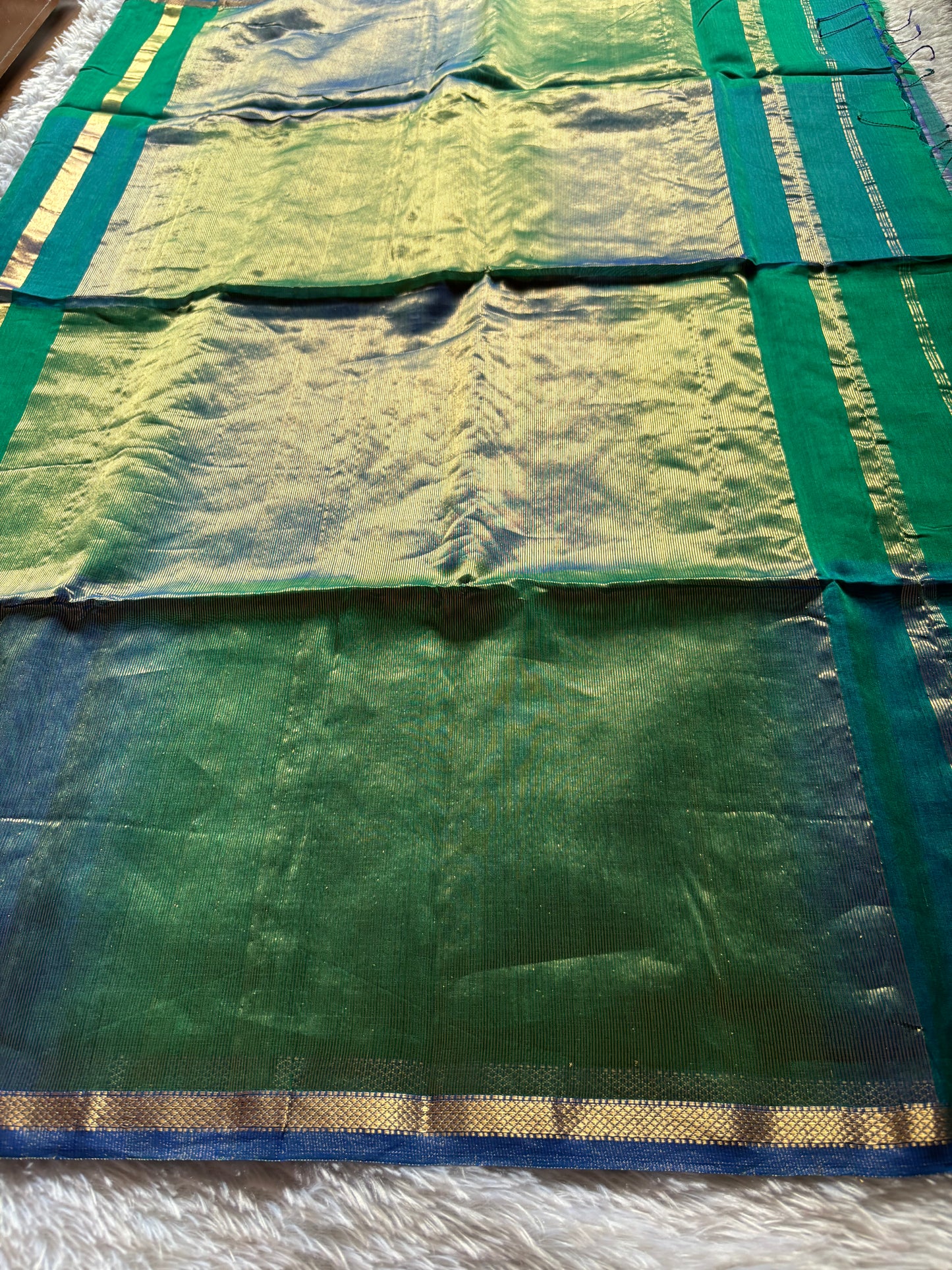 Chandini : Solid Peacock green