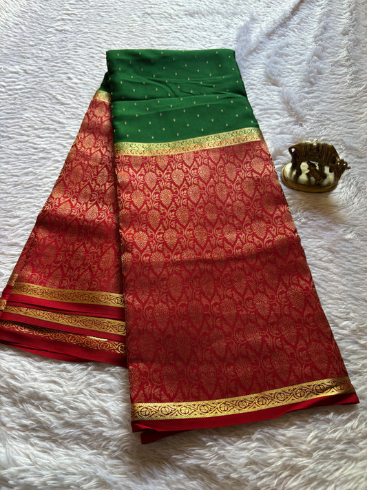 Asha (2D) : Bottle green-dark red