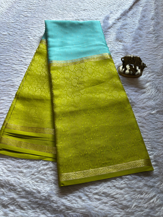 Asha (2D) : Aqua blue-olive