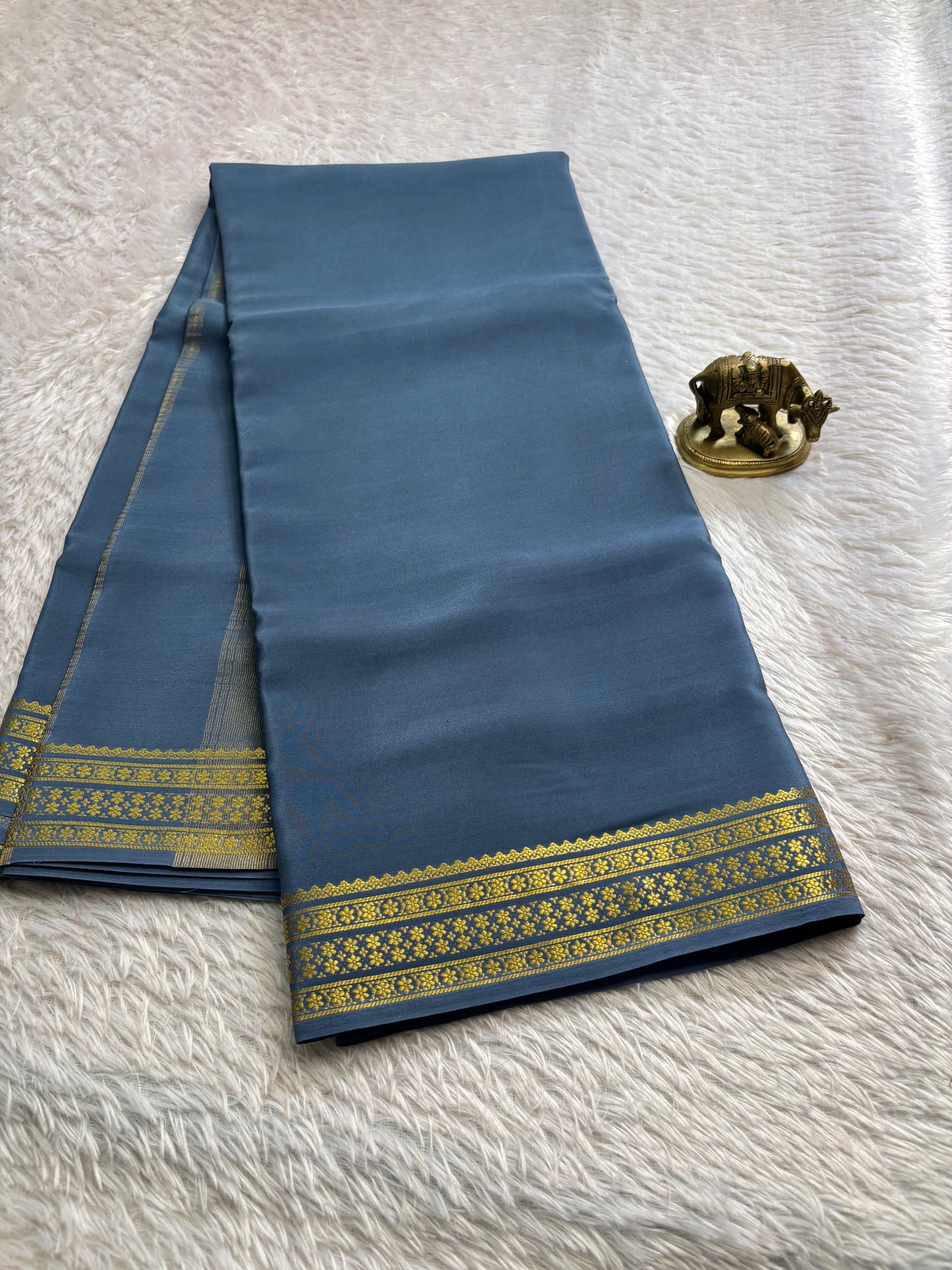 Chandana : Solid Blue grey