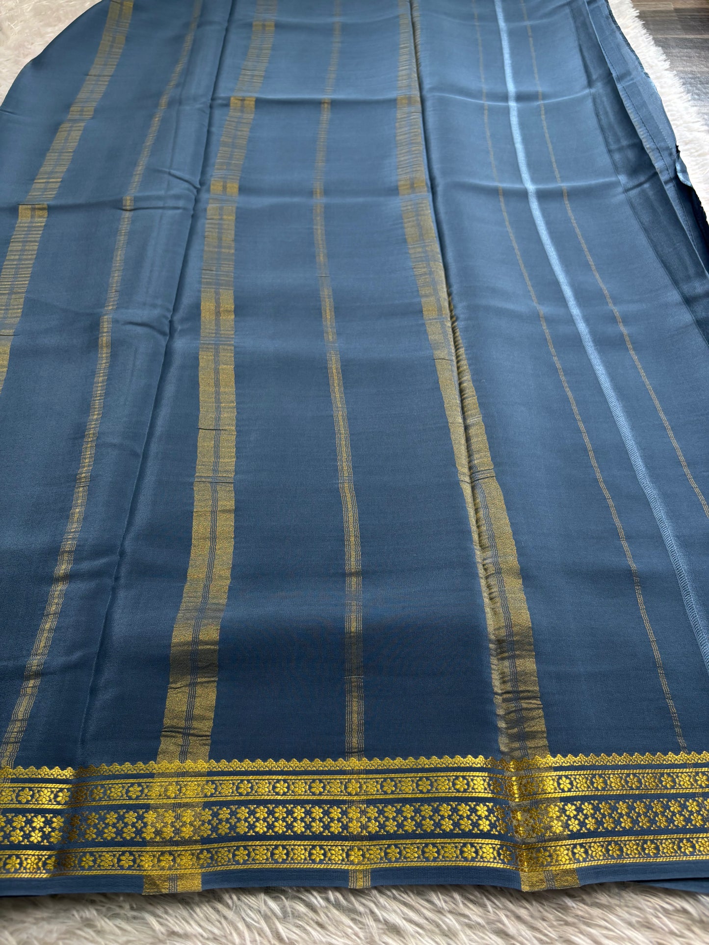 Chandana : Solid Blue grey