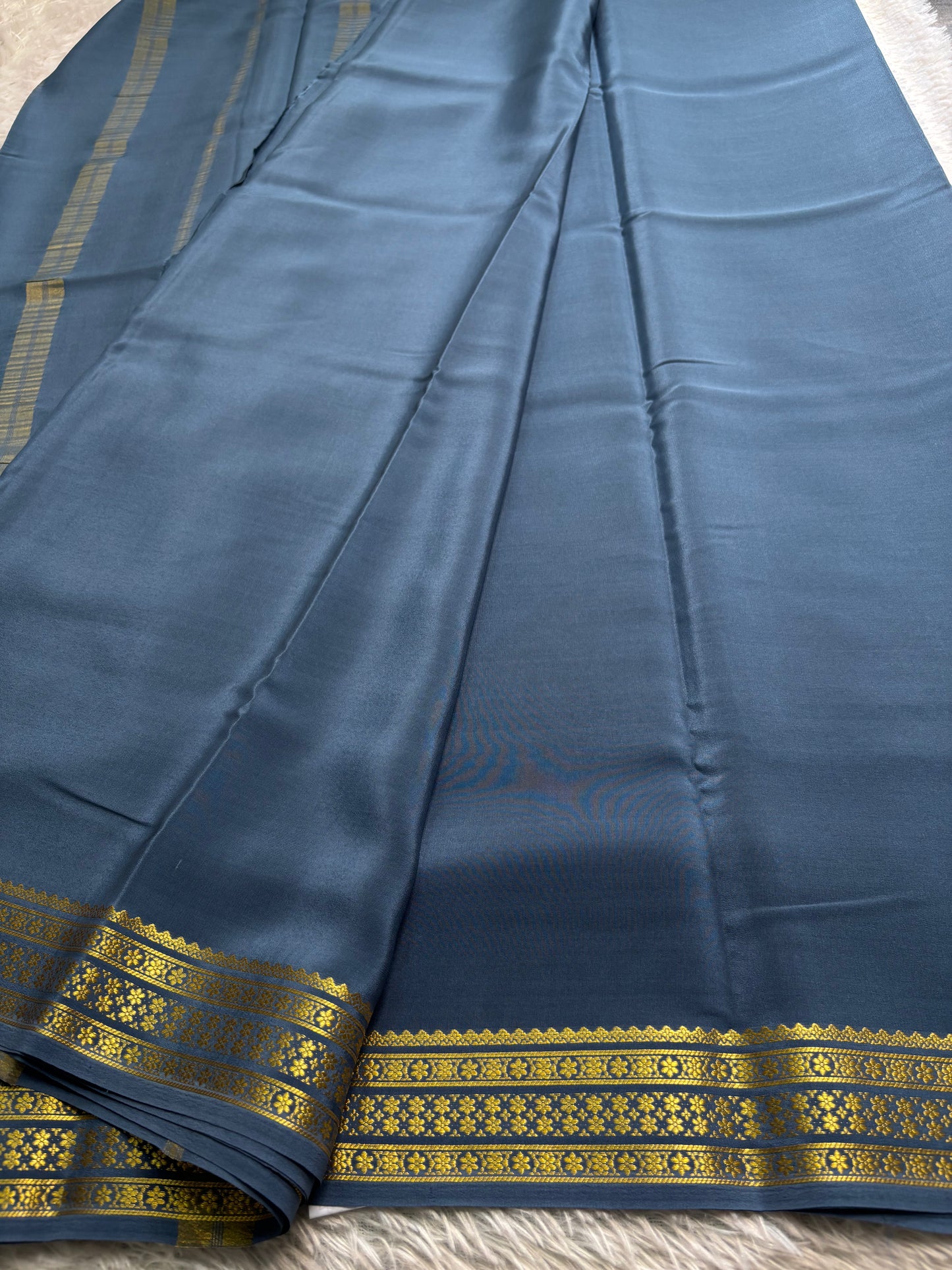 Chandana : Solid Blue grey