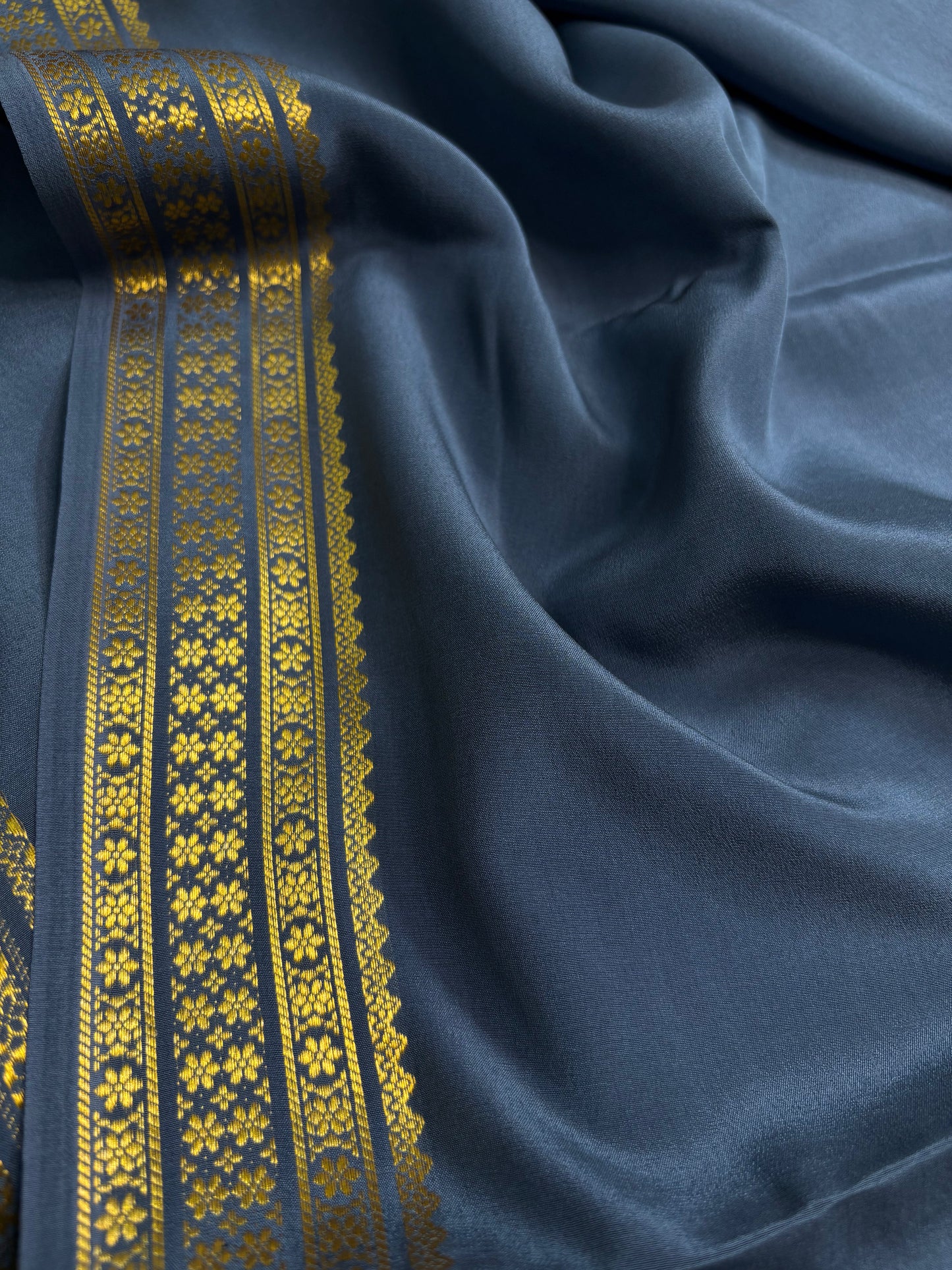 Chandana : Solid Blue grey