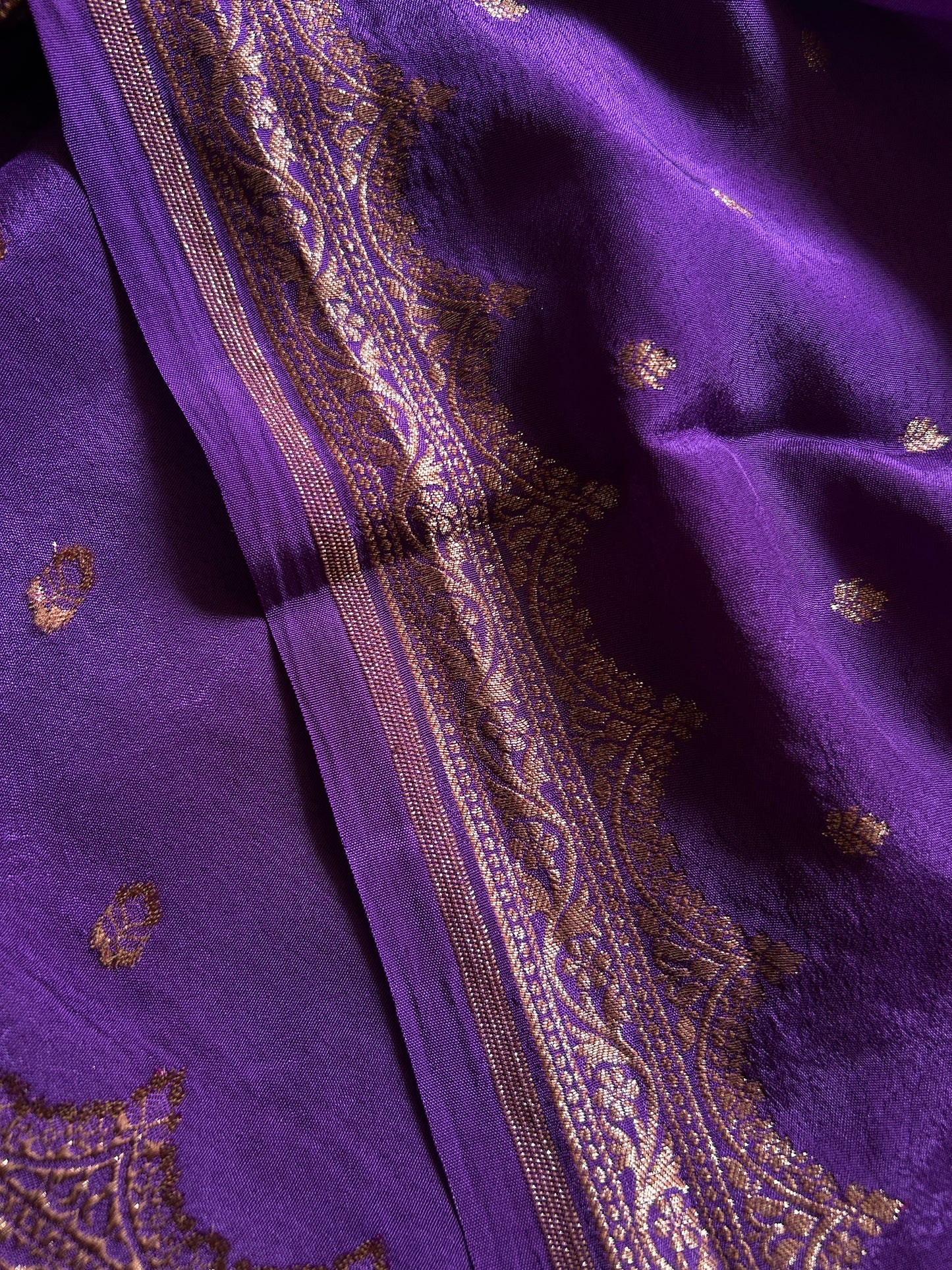 Soft Crepe Banarasi : Solid Purple