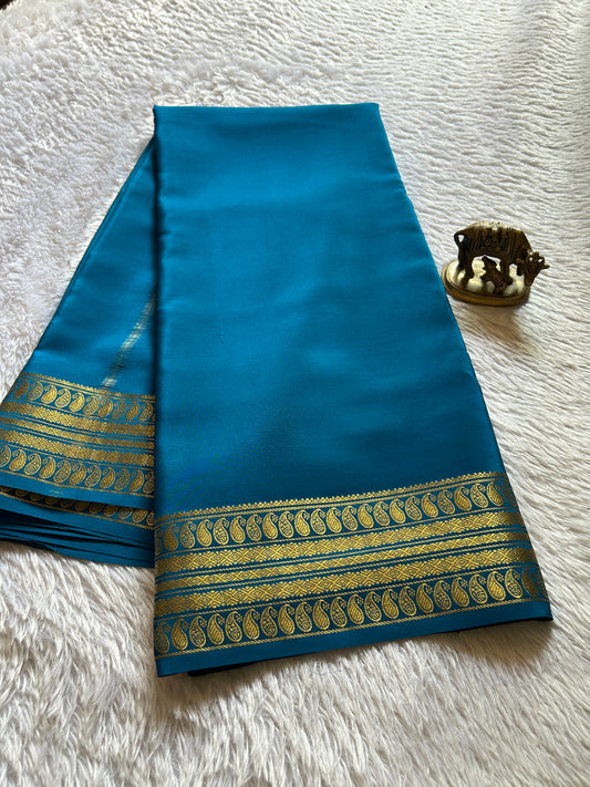 Maithili : Solid Peacock blue