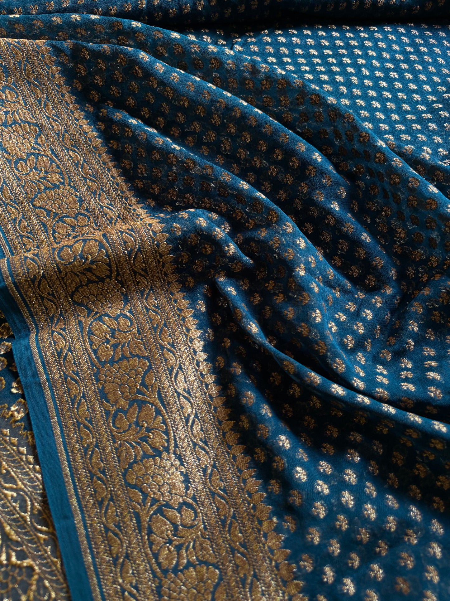 Mihira : Solid Peacock blue