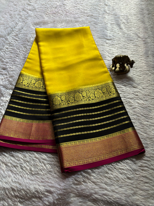 Sindhu (3D) : Yellow-black-rani pink