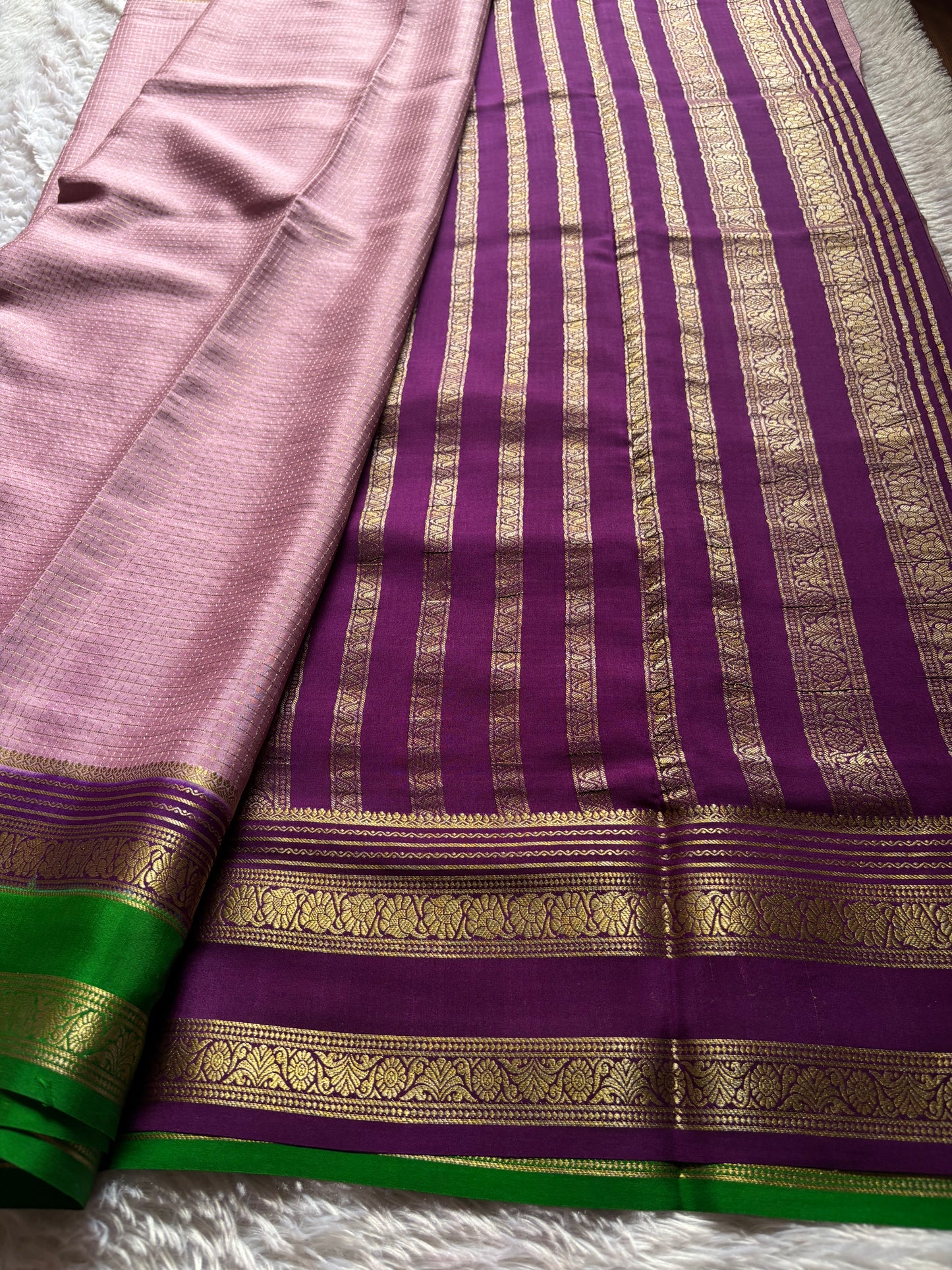 Gayatri (3D) : Baby pink-dark magenta-green