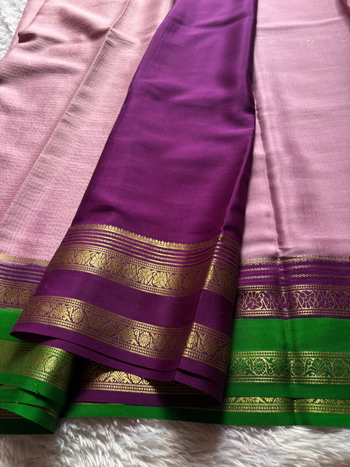 Gayatri (3D) : Baby pink-dark magenta-green