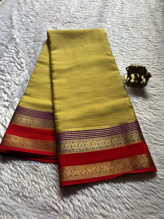 Gayatri (3D) : Mustard-Purple-red