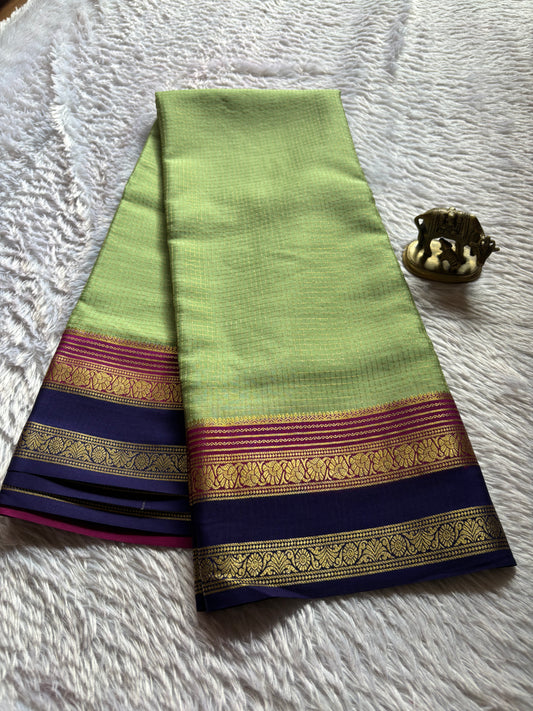 Gayatri (3D) : Pista green-dark pink-navy blue